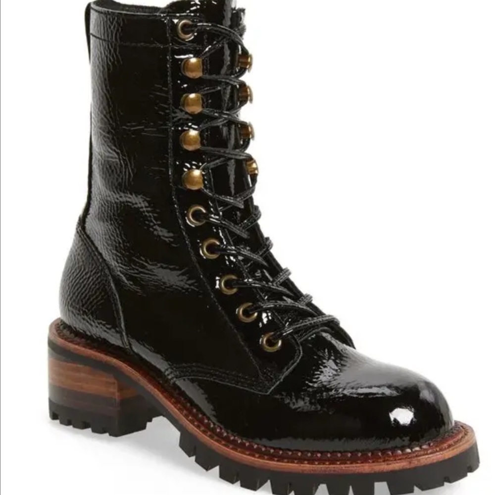 Jeffery Cambell Designer Women Patent Leather Boots - Size 6.5